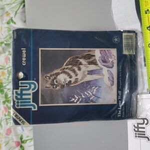 The Lone Wolf Crewel Kit Vintage by Jiffy 16042 Size 5"x7"